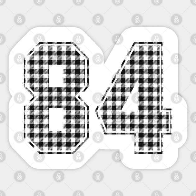 Plaid Number - 84 - Dark Sticker by tavare